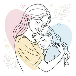 Celebrate Mother’s Day With a Loving Embrace in Pastel Hues. Generative AI - RomanZ