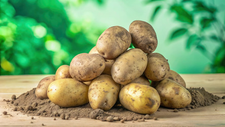 Свежесобранный картофель стандартного размера в естественных условиях. Генеративный искусственный интеллект - RomanZ