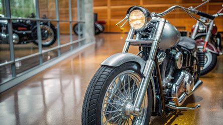 Детальный вид сбоку классического мотоцикла Shovelhead. Генеративный искусственный интеллект - RomanZ