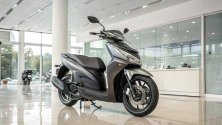 Honda Click представлена в современном выставочном зале. Генеративный искусственный интеллект - RomanZ
