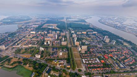 Антверпен, Бельгия. Панорама города. Летнее утро. Вид сверху - NikitaMaykov