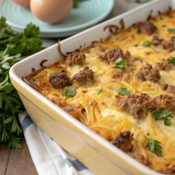 Запеканка из картофеля с колбасой, яйцом и сливочным сыром. Генеративный искусственный интеллект - RomanZ