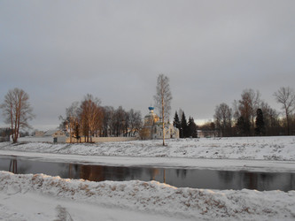 Тихвинский Богородичный Успенский мужской монастырь зимним вечером - Anastasia_y