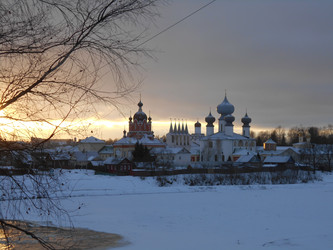 Тихвинский Богородичный Успенский мужской монастырь зимним вечером - Anastasia_y