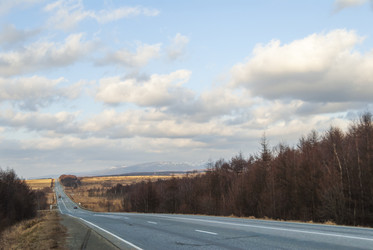 Дорога Корсаков - Южно-Сахалинск. Мицулевка. Сахалин. Sakhalin. (marka) - marka