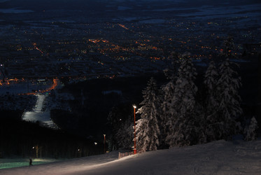 Горнолыжный комплекс «Горный воздух» зимой. Сахалин. View of the ski complex "Gorny Vozduh". Sakhalin. (marka) - marka