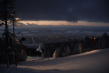 Горнолыжный комплекс «Горный воздух» зимой. Сахалин. View of the ski complex "Gorny Vozduh". Sakhalin. (marka) - marka