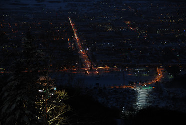 Горнолыжный комплекс «Горный воздух» зимой. Сахалин. View of the ski complex "Gorny Vozduh". Sakhalin. (marka) - marka