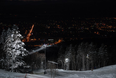 Горнолыжный комплекс «Горный воздух» зимой. Сахалин. View of the ski complex "Gorny Vozduh". Sakhalin. (marka) - marka
