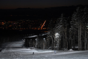 Горнолыжный комплекс «Горный воздух» зимой. Сахалин. View of the ski complex "Gorny Vozduh". Sakhalin. (marka) - marka