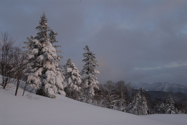 Горнолыжный комплекс «Горный воздух» зимой. Сахалин. View of the ski complex "Gorny Vozduh". Sakhalin. (marka) - marka