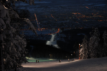 Горнолыжный комплекс «Горный воздух» зимой. Сахалин. View of the ski complex "Gorny Vozduh". Sakhalin. (marka) - marka