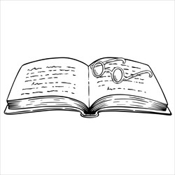 Набор нарисованных от руки старинных книг и свитков на деревянной книжной полке в стиле эскиза тушью, изолированный на белом фоне. Гравюра для оформления книжного магазина или библиотеки, обложки книги, упаковки, открыток - Milla_Zelenyuk