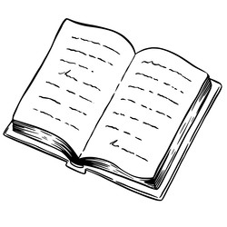 Набор нарисованных от руки старинных книг и свитков на деревянной книжной полке в стиле эскиза тушью, изолированный на белом фоне. Гравюра для оформления книжного магазина или библиотеки, обложки книги, упаковки, открыток - Milla_Zelenyuk