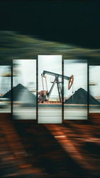 Добыча нефти и газа с использованием антрацитового угля в приглушенных тонах. Генеративный ИИ - RomanZ