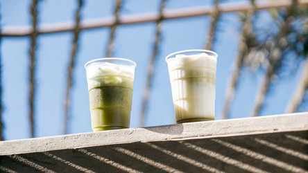 Refreshing Beverages on a Sunny Day in an Outdoor Café Generative AI - RomanZ