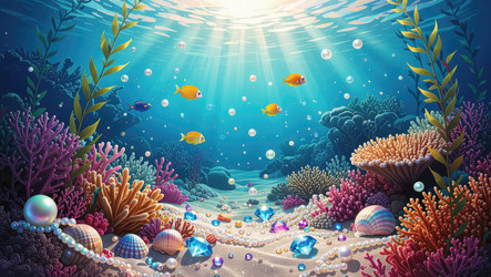 Яркий подводный мир, наполненный красочной морской жизнью. Генеративный искусственный интеллект - RomanZ