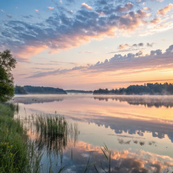 Утренние размышления на спокойном берегу озера. Генеративный ИИ - RomanZ