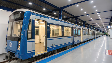 В выставочном зале представлен поезд Sukhothai Spirit Train, созданный с помощью искусственного интеллекта для генерации синего цвета - RomanZ