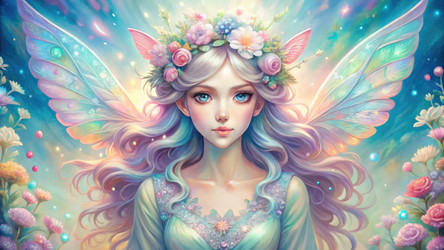 Искусство в стиле Fairycore: очаровательная художница в цветочном венке, созданное искусственным интеллектом - RomanZ