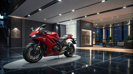 Мотоцикл Kawasaki представлен в роскошном выставочном зале с использованием генеративного искусственного интеллекта - RomanZ