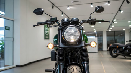 Новая передняя фара Kawasaki в современном выставочном зале, созданная с помощью генеративного искусственного интеллекта - RomanZ