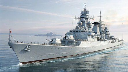 Линейный крейсер класса «Киров» «Адмирал Нахимов в спокойных водах» (генеративный ИИ) - RomanZ