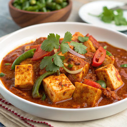 Вкусный ханди панир, подаваемый со свежей зеленью. Генеративный искусственный интеллект - RomanZ