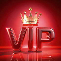 Текст VIP на красном матовом стекле с короной на ярком фоне. Генеративный ИИ - RomanZ