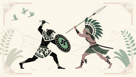 В древней обстановке воины-ягуары и орлы вступают в бой - RomanZ