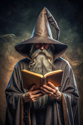 Загадочная фигура читает древнюю книгу в тени. Генеративный ИИ - RomanZ