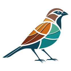 Дизайн логотипа Sparrow с использованием двухцветного генеративного ИИ в масштабе Rz Standard Scale - RomanZ