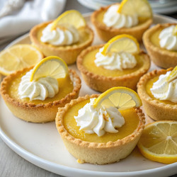 Вкусные мини-пирожки с лимоном, подаваемые на белом блюде. Генеративный искусственный интеллект - RomanZ