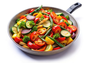 Freshly Sautéed Vegetables on a Standard Pan Generative AI - RomanZ