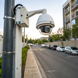 Камеры видеонаблюдения отслеживают активность на улицах в городских районах. Генеративный искусственный интеллект - RomanZ