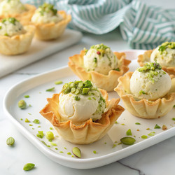 Вкусные пирожки фило с кремовым мороженым и фисташками (генеративный ИИ) - RomanZ