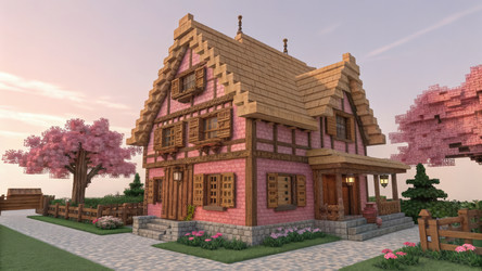 Постройте дом в средневековом стиле в Minecraft с помощью генеративного ИИ стандартного масштаба от Piz - RomanZ