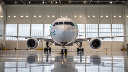 Самолет Cathay Pacific, представленный в выставочном зале, отличается современным дизайном и генеративным искусственным интеллектом - RomanZ