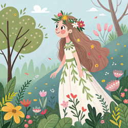Flora Guardian исследует яркий сад, полный цветов. Генеративный ИИ - RomanZ