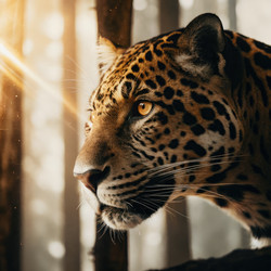 Jaguar, запечатленный в тени с поразительным взглядом (генеративный ИИ) - RomanZ