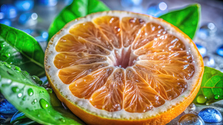 Сочная апельсиновая мякоть раскрывает яркую текстуру и свежесть. Генеративный искусственный интеллект - RomanZ