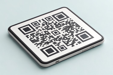 QR-код, отображаемый на современном смартфоне в условиях недостаточного освещения (генеративный ИИ) - RomanZ