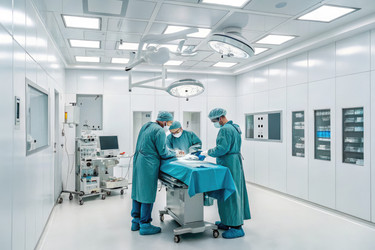 Медицинская бригада проводит операцию в стерильной операционной. Генеративный ИИ - RomanZ