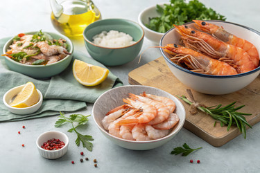 Приготовление свежих морепродуктов с креветками и травами с помощью генеративного искусственного интеллекта - RomanZ