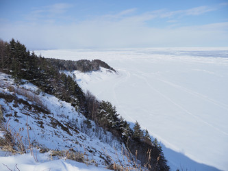 Охотское. залив Мордвинова о.Сахалин. Coast of Mordvinov gulf of Okhotsk sea, island Sakhalin, Russia (marka) - marka