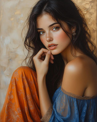 Portrait of Very Young East Asian Beauty with Bare Shoulder – Innocence, Emerging Femininity or Soft Elegance for Editorial - Kulkann75