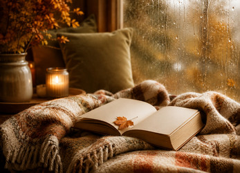 Открытая книга у дождливого окна - Lizz