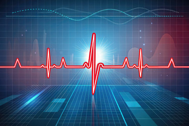 Визуализация сердцебиения на экране цифрового монитора. Генеративный ИИ - RomanZ