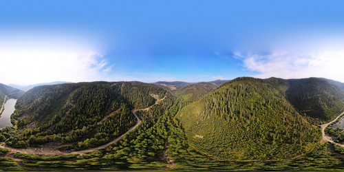 Панорама, горы, горное озеро, вид с воздуха, вечер - WertigoNice