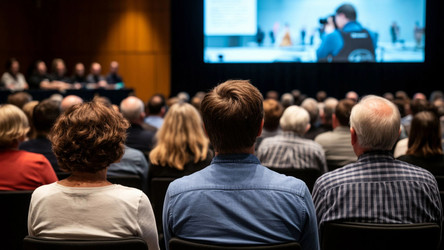 Photography Seminar Audience Seen from Behind – Photo Course Workshop for Educational Brochure or Online Class Promotion - Kulkann75